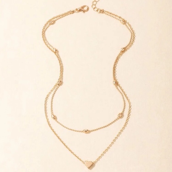 💞 Awesome BoHo heart double layered chain in gold or silver 💕 - Picture 12 of 16